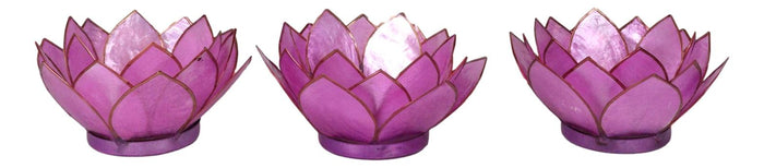 Ebros Gift Pack Of 3 Coral Pink Seashells Lotus Flower Votive Tea Light Candle Holders