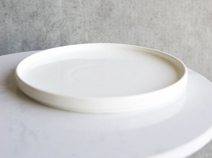 ebros gift Pack Of 3 Kitchen Dining Modern White Large Coupe Dinner Lunch 9.5"D Plates