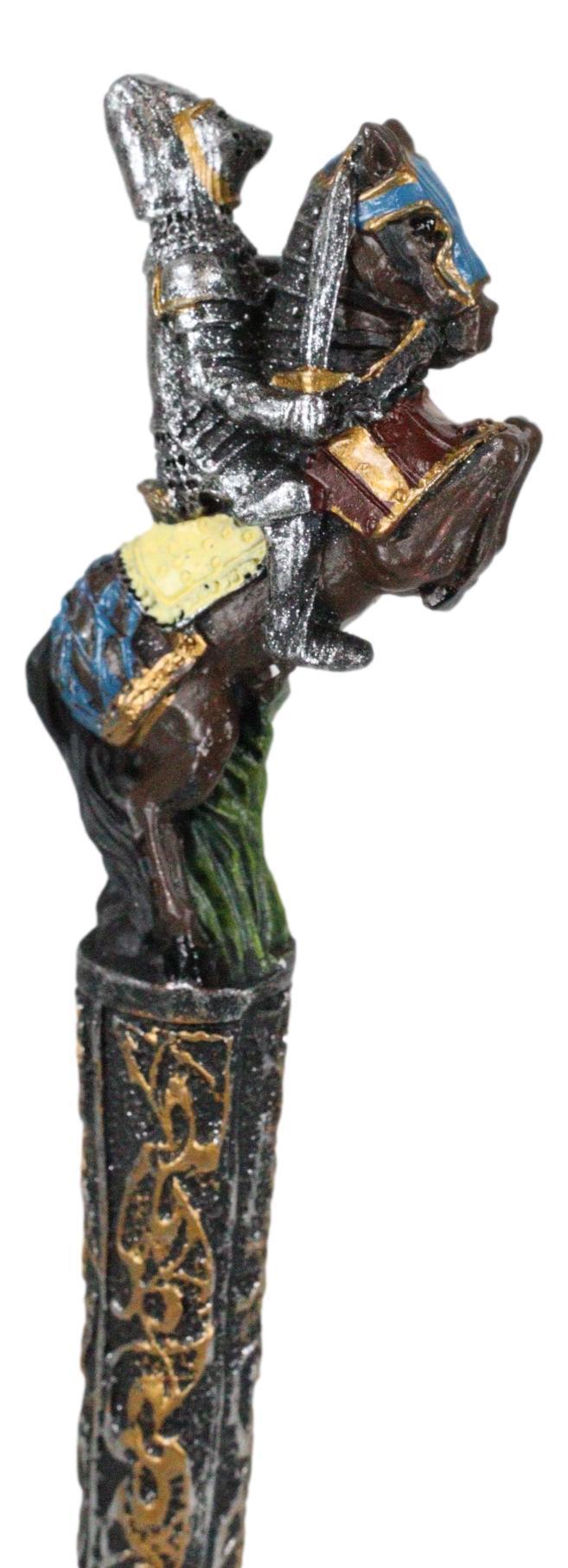 Ebros Gift Pack Of 3 Medieval Crusader Knights On Horses Figurine Ballpoint Pens Stationery