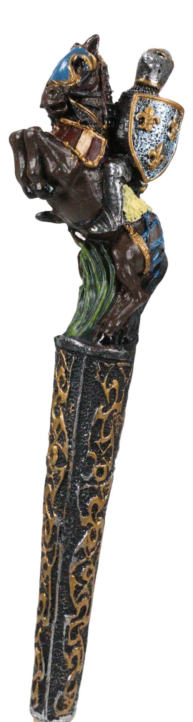 Ebros Gift Pack Of 3 Medieval Crusader Knights On Horses Figurine Ballpoint Pens Stationery