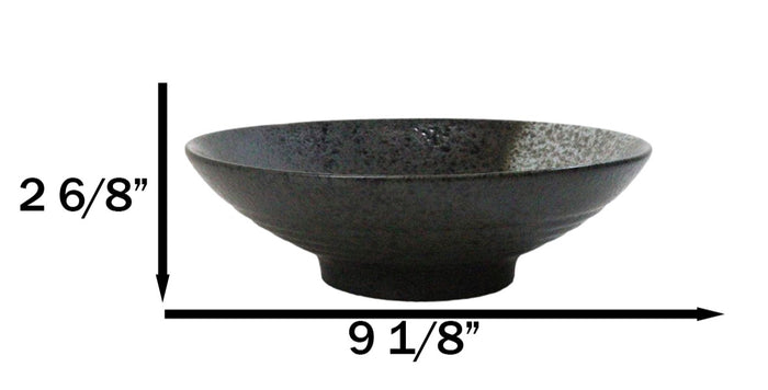 Ebros Gift Pack Of 4 Charcoal Grey Tone Hakumu Collection Large Ramen Soup Dinner Bowl 36oz