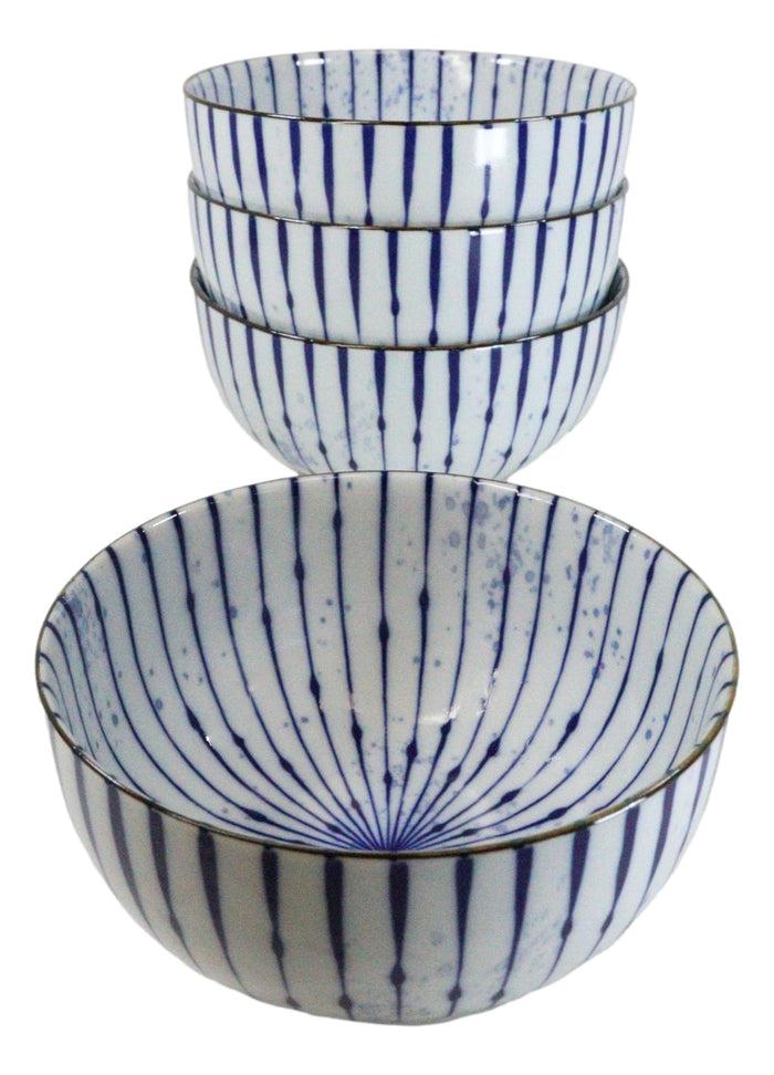 Ebros Gift Pack Of 4 Fubuki Tokusa Made In Japan Ramen Soup Rice Salad Medium Bowls 32oz