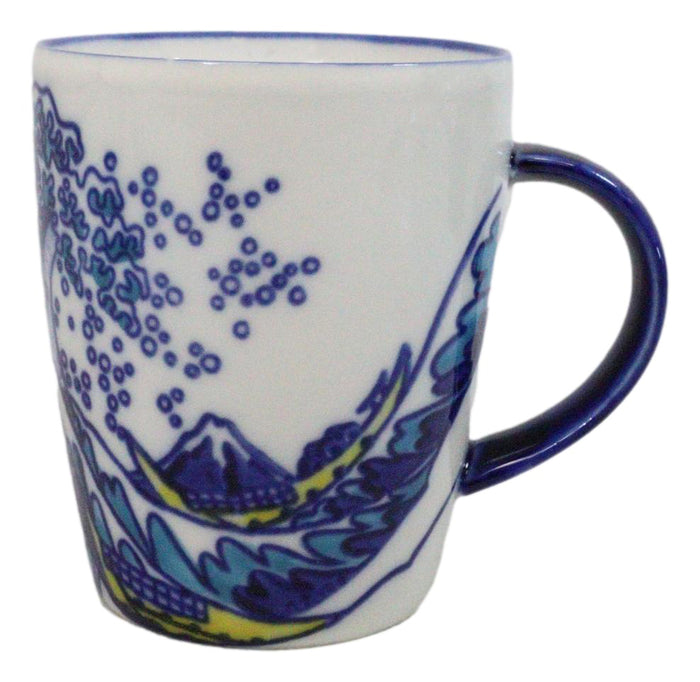 Ebros Gift Pack Of 4 Japanese Hokusai Great Wave Mount Fuji Ceramic Mug Cups 12oz