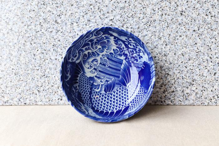 Ebros Gift Pack Of 4 Made In Japan Feng Shui Koi Fish Blue Large 42oz Serving Soup Bowls