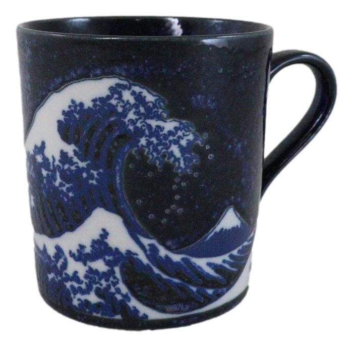Ebros Gift Pack Of 4 Made In Japan Navy Blue Japanese Hokusai Great Wave Of Kanagawa Mugs