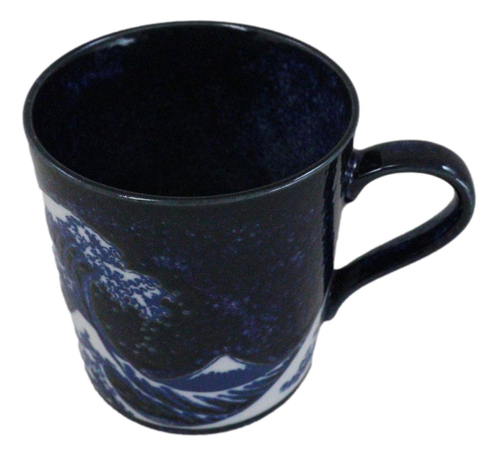 Ebros Gift Pack Of 4 Made In Japan Navy Blue Japanese Hokusai Great Wave Of Kanagawa Mugs