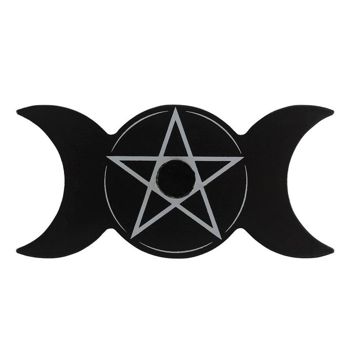 Ebros Gift Pack Of 4 Occult Wicca Triple Moon Goddess Small Candle Stick Holder Sculpture
