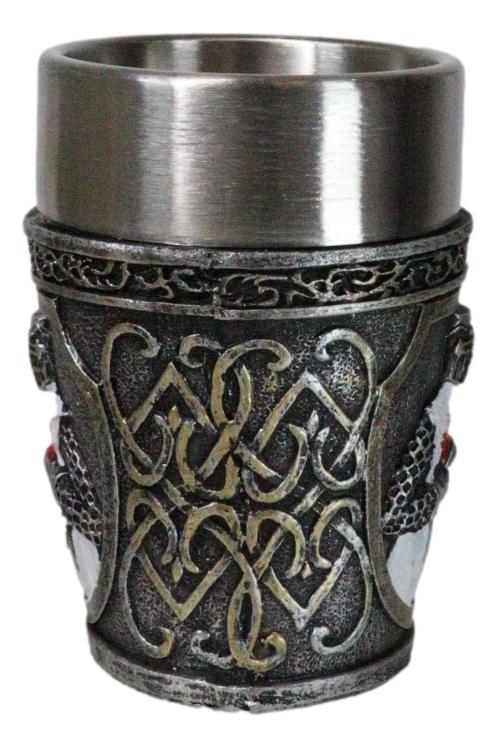 Ebros Gift Pack Of 4 White Cloak Medieval Templar Crusader Knight Shot Glasses Set Of 4