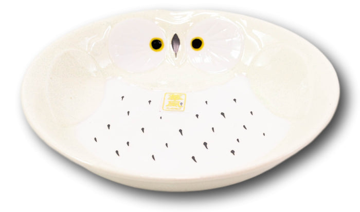 Ebros Gift Pack Of 4 White Whimsical Owl Ceramic Salad Entree Deep Plates Or Shallow Bowls