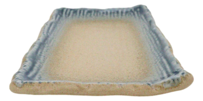 Ebros Gift Pack Of 5 Blue River Ao Nagashi Collection Rectangular Wavy Sushi Plates 8.75" L