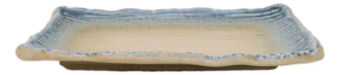 Ebros Gift Pack Of 5 Blue River Ao Nagashi Collection Rectangular Wavy Sushi Plates 8.75" L