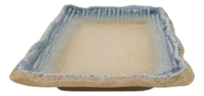 Ebros Gift Pack Of 5 Blue River Ao Nagashi Collection Rectangular Wavy Sushi Plates 8.75" L