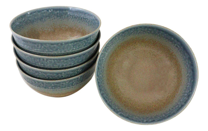 Ebros Gift Pack Of 5 Blue River Ao Nagashi Medium Soup Salad Rice Donburi Poke Bowls 24oz