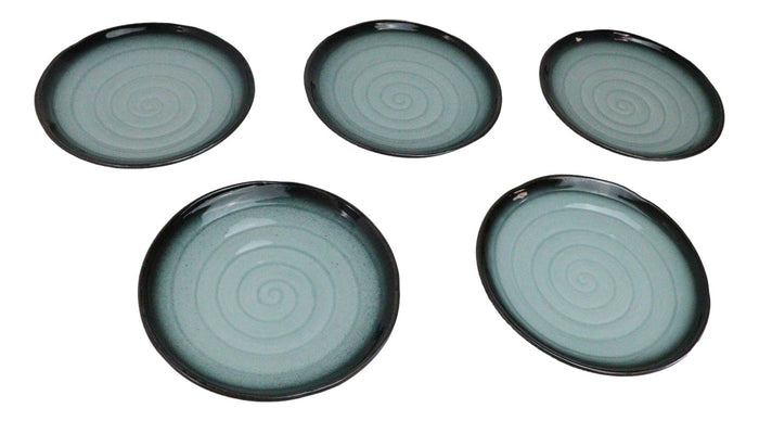 Ebros Gift Pack Of 5 Blue Sky Seikai Collection Porcelain Round Dinner Plates 8.75" D