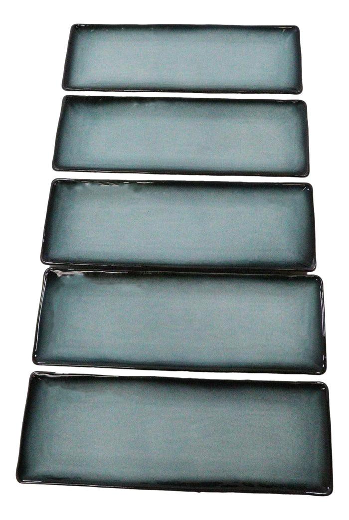 Ebros Gift Pack Of 5 Blue Sky Stars Seikai Collection Rectangular Serving Platter 14" L