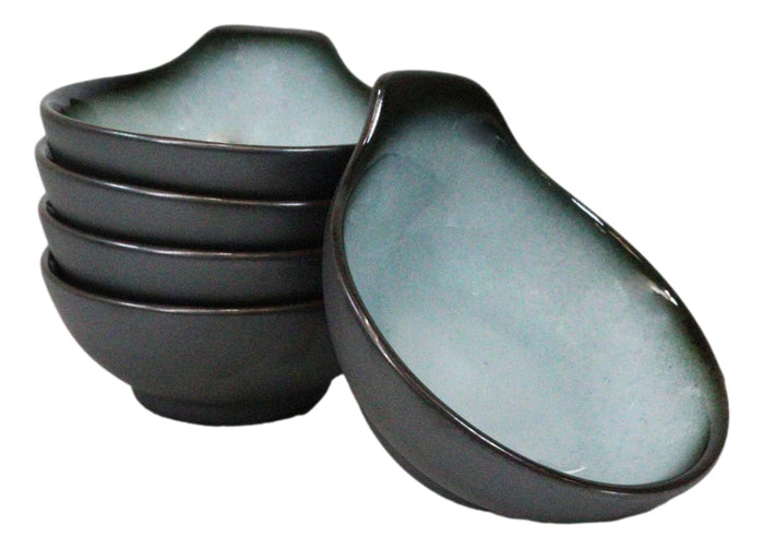 ebros gift Pack Of 5 Blue Sky Stars Seikai Small Ponzu Miso Soup Bowls With Handle 5oz