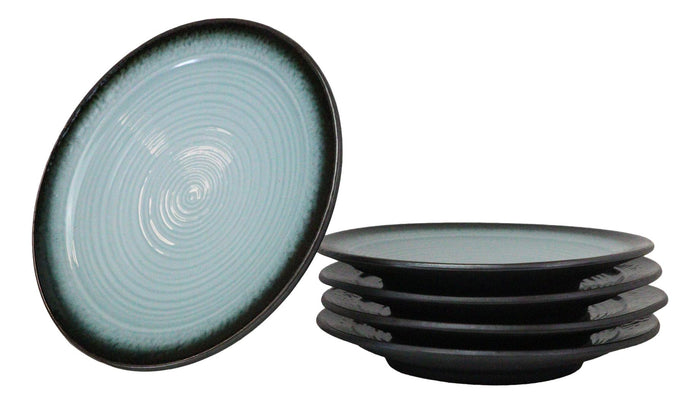 Ebros Gift Pack Of 5 Ceramic Blue Sky Seikai Collection Large Round Dinner Plates 10" D