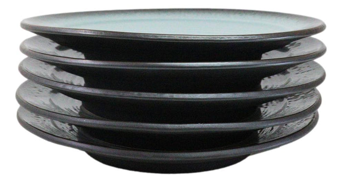 Ebros Gift Pack Of 5 Ceramic Blue Sky Seikai Collection Large Round Dinner Plates 10" D