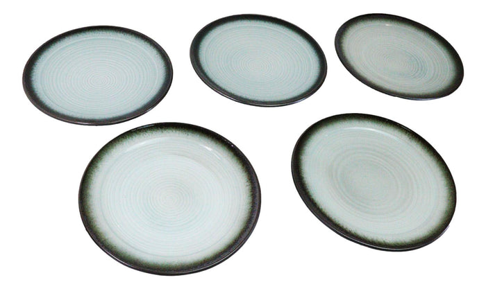 Ebros Gift Pack Of 5 Ceramic Blue Sky Seikai Collection Large Round Dinner Plates 10" D