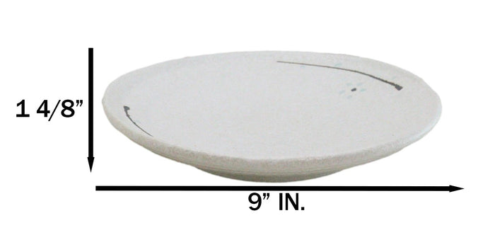 Ebros Gift Pack Of 5 Ceramic Yukino Hana Collection Porcelain Round Dinner Plates 8.75" D