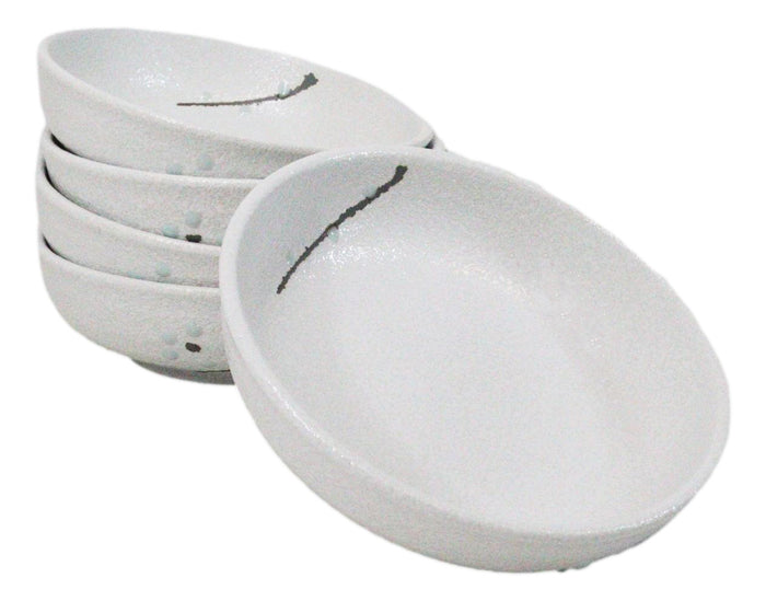 Ebros Gift Pack Of 5 Ceramic Yukino Hana Collection Soup Salad Rice Shallow Bowls 10oz