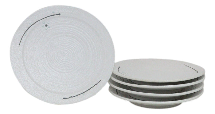 Ebros Gift Pack Of 5 Ceramic Yukino Hana Snow Collection Large Round Dinner Plates 10" D