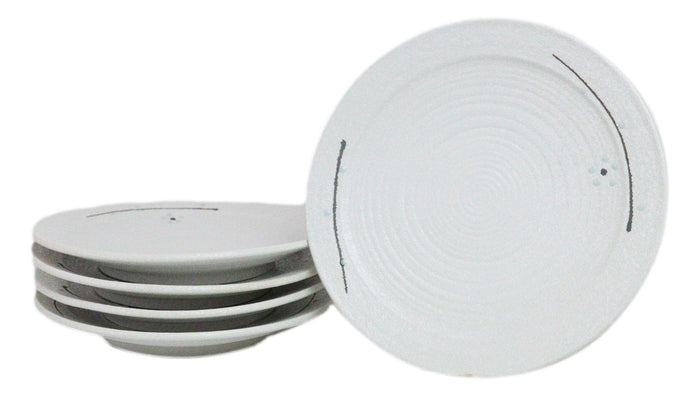 ebros gift Pack Of 5 Ceramic Yukino Hana Snow Collection Large Round Dinner Plates 10" D