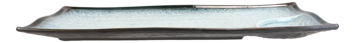 Ebros Gift Pack Of 5 Ceramic Zen Blue Dinner Sushi Entree Platter Plate W/ Sauce Partition
