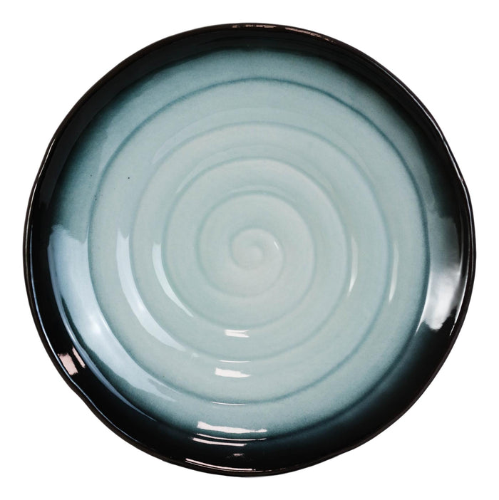 Ebros Gift Pack Of 5 Ceramic Zen Blue Lunch Salad Appetizer Deep Plates Or Shallow Bowls