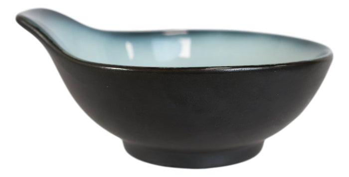 Ebros Gift Pack Of 5 Ceramic Zen Blue Tempura Dipping Sauce Condiment Bowls With Handle