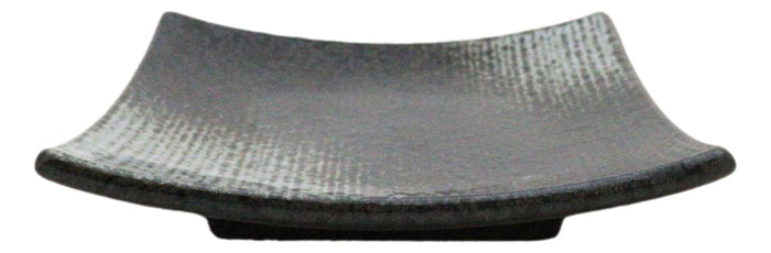Ebros Gift Pack Of 5 Charcoal Grey Hakumu Collection Square Appetizer Dessert Salad Plates