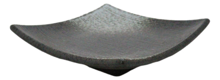 Ebros Gift Pack Of 5 Charcoal Grey Hakumu Collection Square Appetizer Dessert Salad Plates