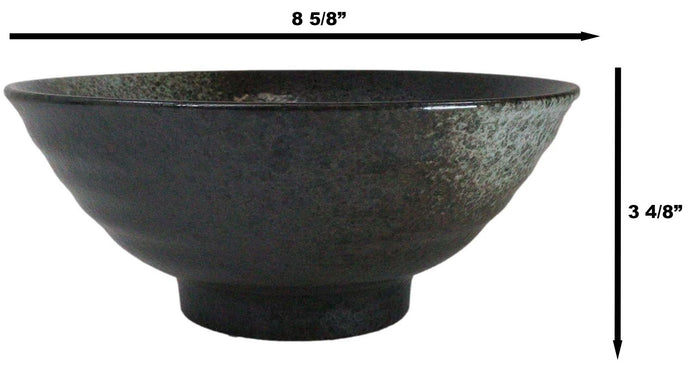 Ebros Gift Pack Of 5 Charcoal Grey Tone Hakumu Collection Large Ramen Soup Dinner Bowl 40oz