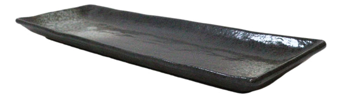 Ebros Gift Pack Of 5 Charcoal Grey Tone Hakumu Collection Rectangular Serving Platters 14"L