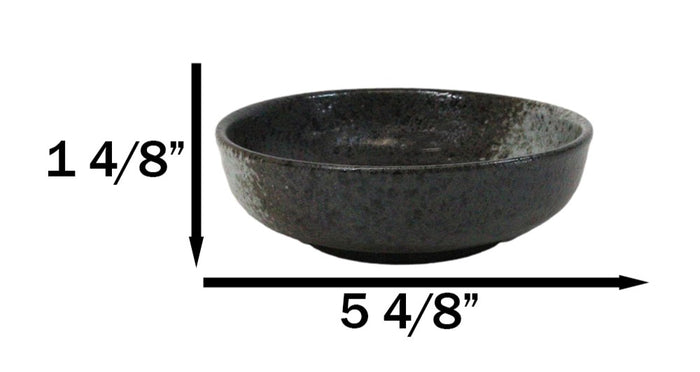 Ebros Gift Pack Of 5 Charcoal Grey Tone Hakumu Collection Shallow Bowl Or Deep Plates 10oz