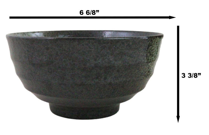 Ebros Gift Pack Of 5 Grey Tone Hakumu Ceramic Soup Salad Rice Donburi Poke Bowls 24oz
