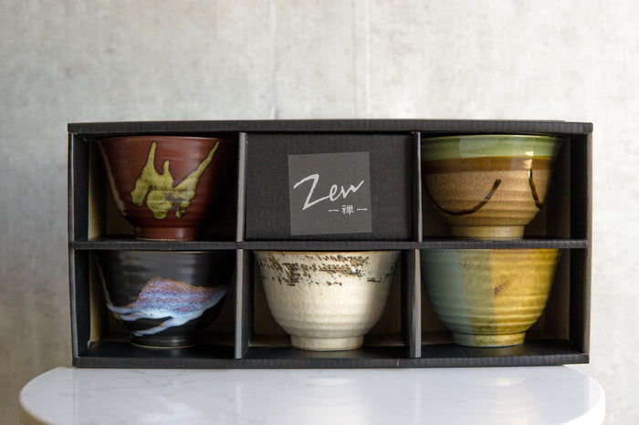 Ebros Gift Pack Of 5 Made In Japan Colorful Gradient Art Kiln Natural Glazed Ceramic Bowls