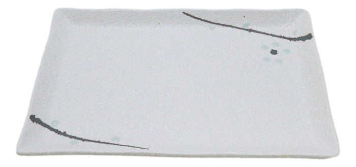 Ebros Gift Pack Of 5 Yukino Hana Ceramic Collection Rectangular Sushi Plates 7.75" L