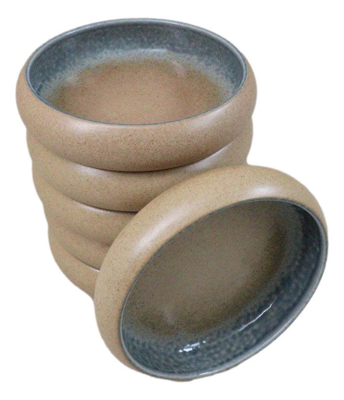 Ebros Gift Pack Of 6 Ao Nagashi River Round Appetizer Salad Banchan Deep Dish Plates 5"D