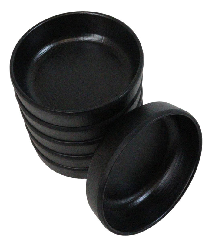 Ebros Gift Pack Of 6 Black Silk Melamine Condiments Sauce Bowls Small Banchan Dishes 3.5"D