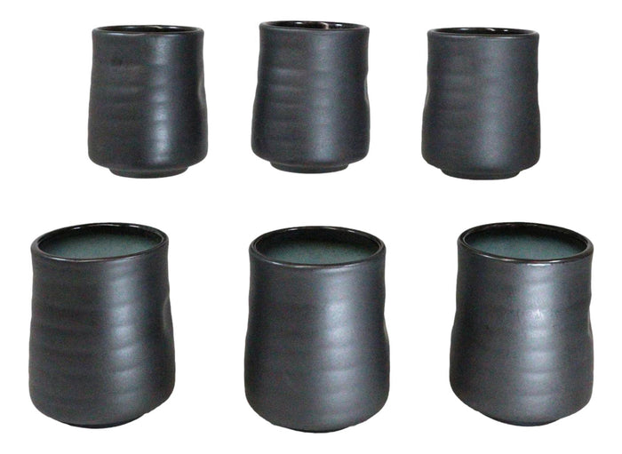 ebros gift Pack Of 6 Blue Sky And Stars Seikai Reactive Glaze Ceramic Yunomi Tea Cups 9oz