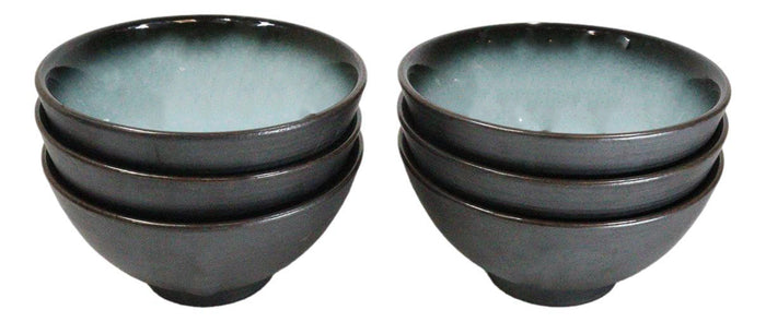 Ebros Gift Pack Of 6 Blue Sky Seikai Collection Small Rice Soup Appetizer Bowls 10oz