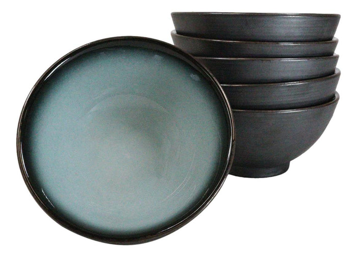 ebros gift Pack Of 6 Blue Sky Seikai Collection Small Rice Soup Appetizer Bowls 10oz