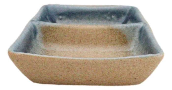 Ebros Gift Pack Of 6 Ceramic Ao Nagashi Soy Sauce Or Condiment Dishes With 2 Compartments