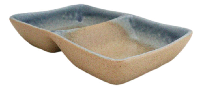 Ebros Gift Pack Of 6 Ceramic Ao Nagashi Soy Sauce Or Condiment Dishes With 2 Compartments