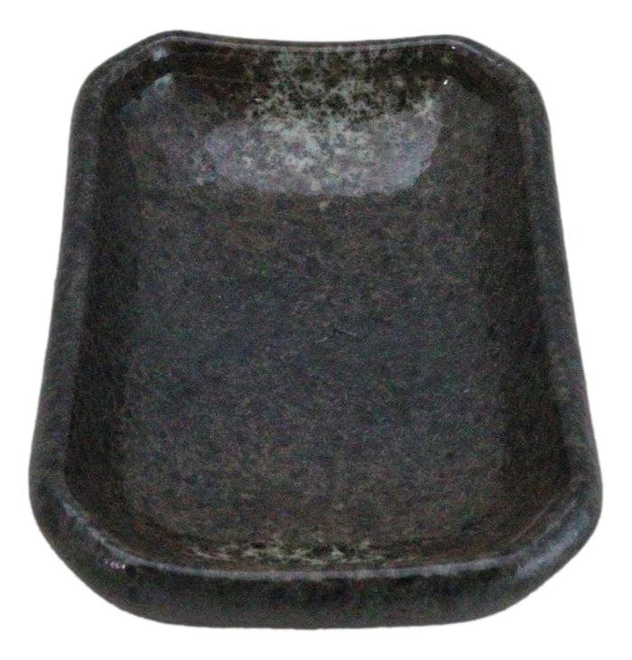 Ebros Gift Pack Of 6 Ceramic Grey Hakumu Soy Sauce Oil Condiment Rectangular Dishes 2oz