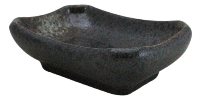 Ebros Gift Pack Of 6 Ceramic Grey Hakumu Soy Sauce Oil Condiment Rectangular Dishes 2oz