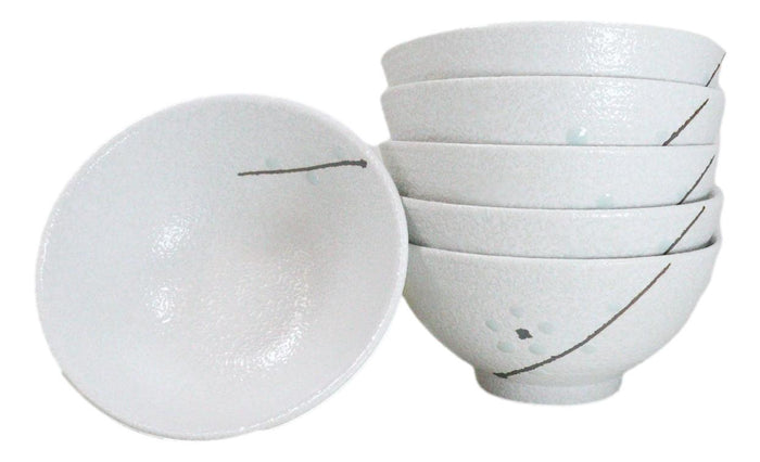 ebros gift Pack Of 6 Ceramic Yukino Hana Collection Small Rice Soup Appetizer Bowls 10oz