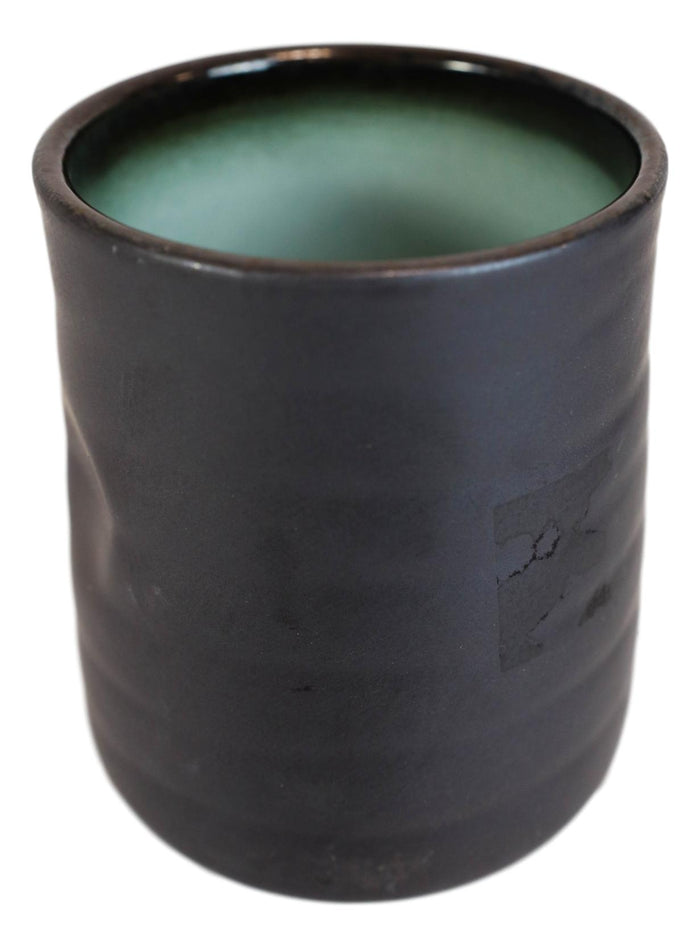 Ebros Gift Pack Of 6 Ceramic Zen Blue Style Yunomi Notched Teacup Tea Cups Without Handles