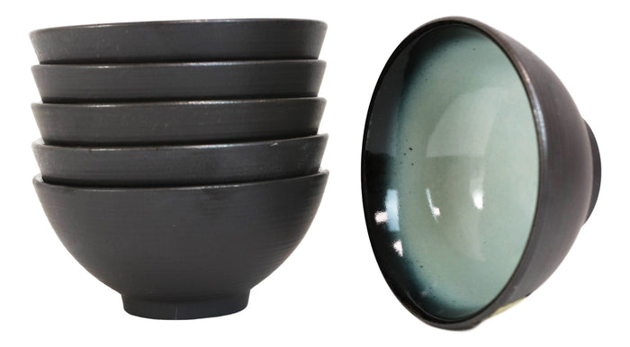 Ebros Gift Pack Of 6 Ceramic Zen Blue Swirl Appetizer Salad Soup Dessert Rice Bowls 10oz
